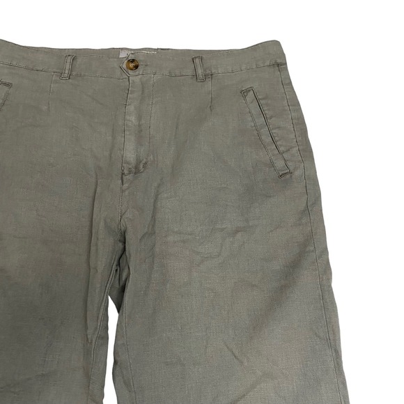 Lindbergh Large Mens Shorts Linen Blend Grey Baggy Baggy Style: 30-54014 Pockets - Picture 3 of 15